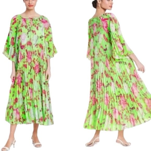 Christopher John Rogers Dresses & Skirts - Christopher John Rogers For Target Floral Pleated Midi Dress -Green Pink - Large